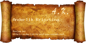 Anderlik Krisztina névjegykártya