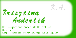 krisztina anderlik business card